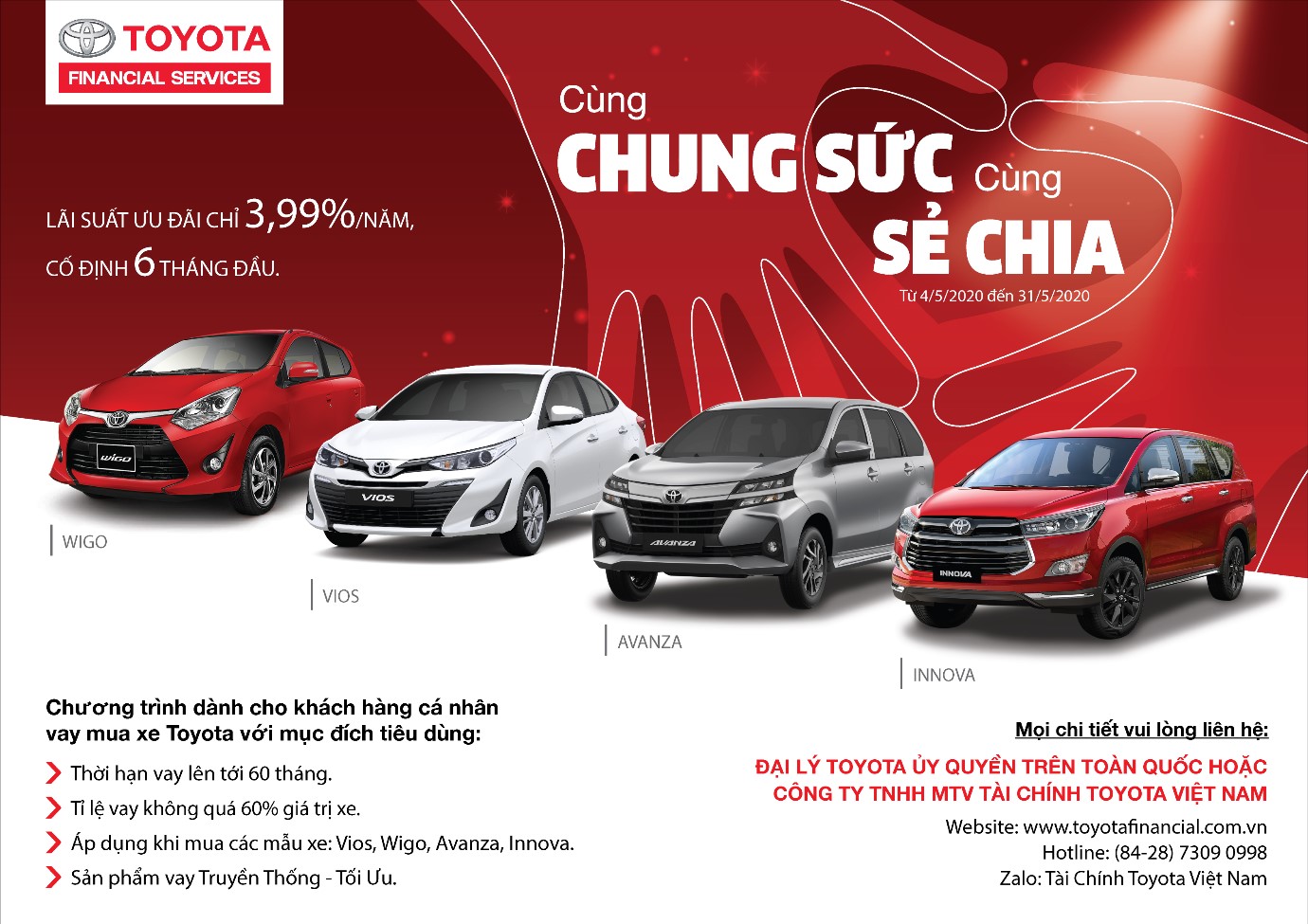Hỗ trợ mua xe trả góp Toyota lãi xuất tốt nhất.