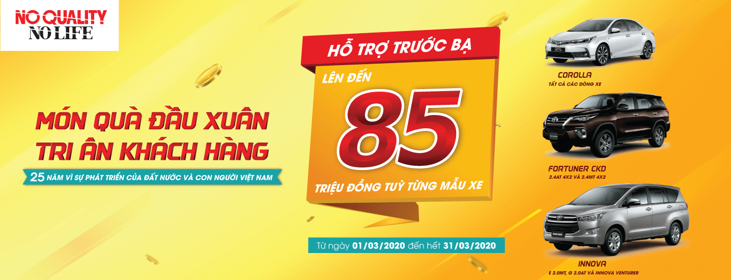 Khuyến mại tháng 3 năm 2020, Hỗ trợ lệ phí trước bạ cho xe Fortuner, Corolla Altis, Innova