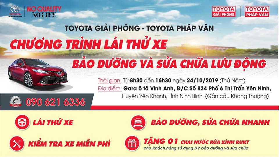 [YÊN KHÁNH - NINH BÌNH] ĐIỂM ĐẾN CỦA SỰ KIỆN LÁI THỬ XE, BẢO DƯỠNG VÀ SỬA CHỮA LƯU ĐỘNG